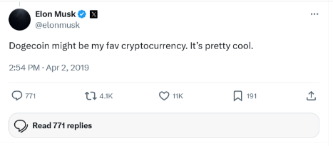 Elon Musk's Tweet On Dogecoin